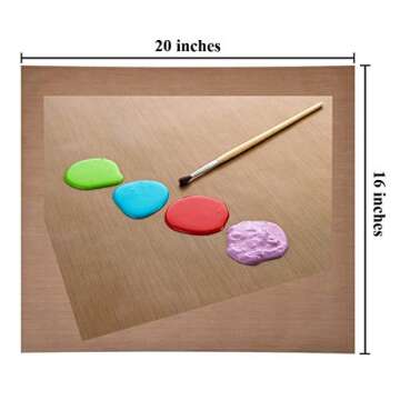 SS SHOVAN PTFE Teflon Sheet for Heat Press Transfer Sheet Non Stick Heat Transfer Paper Resistant Washable Reusable Baking Sheet Craft Mat (5Pack Brown L)