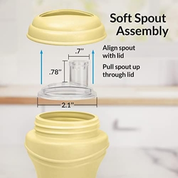 Re-Play 8oz Pack of 2 Transition Sippy Cups for Baby Toddler, Medical Grade Silicone Soft Spout & Travel Lid, Easy to Hold Hourglass Shape, Made in USA from Recycled Milk Jugs - Lemondrop/Ice Pink