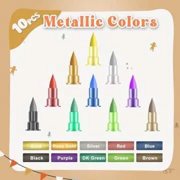 EDIBLE METALLIC MARKERS, 10PCS UPGRADE FOOD GRADE GOLD SHIMMERING PENS FOR COOKIE/CAKE/CUPCAKE/FONDANT/BAKING DECORATING BY PREATOC