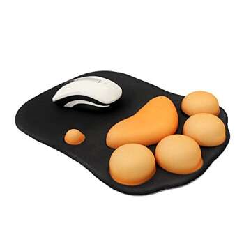 Cmhoo Mouse Pad with Wrist Support Cat Paw Soft Silicone Wrist Rests Wrist Cushion Computer Mouse Pad Mat Desk Decor (10.7×7.8 cat paw)