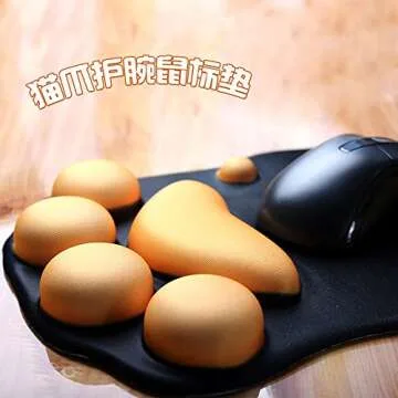 Cmhoo Mouse Pad with Wrist Support Cat Paw Soft Silicone Wrist Rests Wrist Cushion Computer Mouse Pad Mat Desk Decor (10.7×7.8 cat paw)