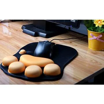 Cmhoo Mouse Pad with Wrist Support Cat Paw Soft Silicone Wrist Rests Wrist Cushion Computer Mouse Pad Mat Desk Decor (10.7×7.8 cat paw)