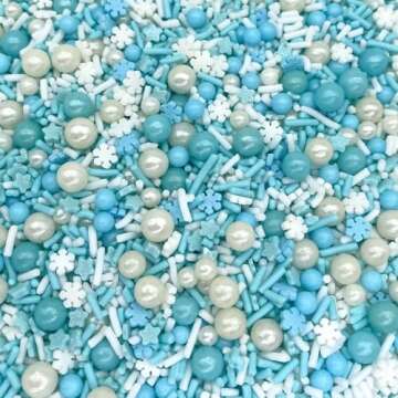 Sprinkles | Frozen in Sugar Sprinkle Mix | Blue Sprinkles | Confetti Sprinkles | Snowflake Sprinkles...