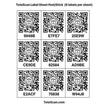ToteScan large labels (2.5" x 3", 45 labels) and small labels (1.5"x1.5", 48 labels) value bundle