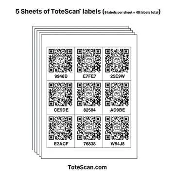 ToteScan large labels (2.5" x 3", 45 labels) and small labels (1.5"x1.5", 48 labels) value bundle