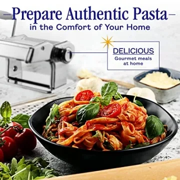 Nuvantee Pasta Maker Machine, Manual Hand Press, Adjustable Thickness Settings, Noodles Maker with Washable Aluminum Alloy Rollers and Cutter, Perfect for Spaghetti, Fettuccini, Lasagna