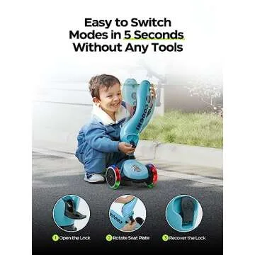 COOGHI 3-in-1 Kids Scooter with Adjustable Features