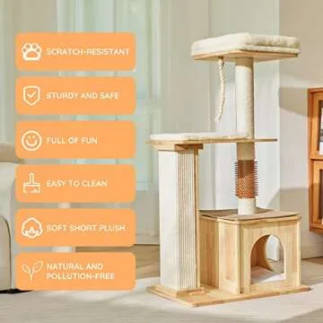 IKEA Modern Wood Cat Tree for Large and Small Cats