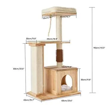 IKEA Modern Wood Cat Tree for Large and Small Cats