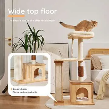 IKEA Modern Wood Cat Tree for Large and Small Cats