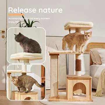 IKEA Modern Wood Cat Tree for Large and Small Cats