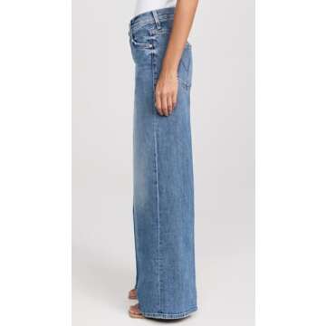 MOTHER Women's The Ditcher Roller Zip Skimp Jeans, Music is The Medium, Blue, 25