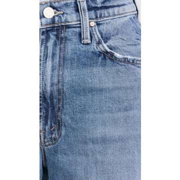 MOTHER Women's The Ditcher Roller Zip Skimp Jeans, Music is The Medium, Blue, 25