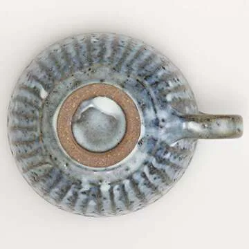 丸伊製陶 Marui Pottery Shigaraki Ware Hephamon, Blue Hagi Carving, Soup Mug