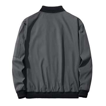 URBANFIND Men's Slim Fit Lightweight Sportswear Jacket Casual Bomber Jacket US L Grey