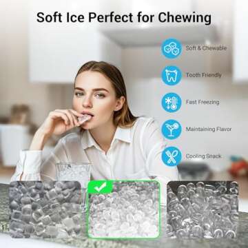 FADHOLE Nugget Ice Maker, Fast & Soft Chewable Ice Maker
