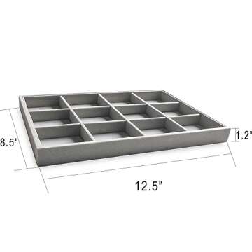 Frebeauty Stackable Velvet Jewelry Organizer Trays for Drawers Inserts Jewelry Storage Tray Display ...