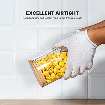 Elegant Food Storage Jars Set of 5 - Glass Containers