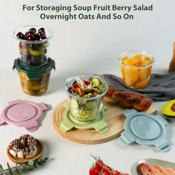 8 PCS Glass Meal Prep Containers with Lids, Airtight 3 Cup Glass Storage Containers Set, Heat-Resistant BPA-Free Containers for Soup Leftover, Microwave, Dishwasher, and Freezer Safe (4 Packs)