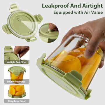 8 PCS Glass Meal Prep Containers with Lids, Airtight 3 Cup Glass Storage Containers Set, Heat-Resistant BPA-Free Containers for Soup Leftover, Microwave, Dishwasher, and Freezer Safe (4 Packs)