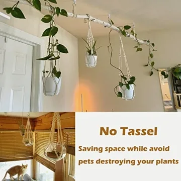 Macrame Plant Hangers with Pots 3 Pack for Indoor Plants