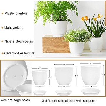 Macrame Plant Hangers with Pots 3 Pack for Indoor Plants