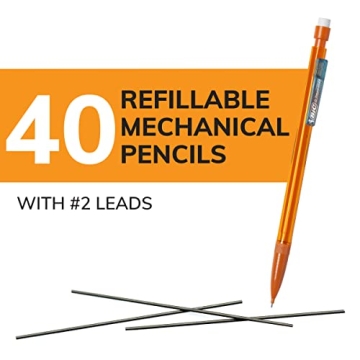 BIC Xtra-Smooth Mechanical Pencils 40-Count for Bright Writing