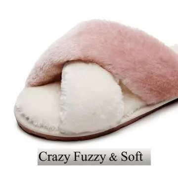 Cozy Crazy Lady Women's Fuzzy Slippers - Stylish Comfort