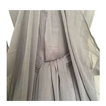 Xfang Women's Chiffon dress Halloween Cosplay Costume Grey Long Train Dress