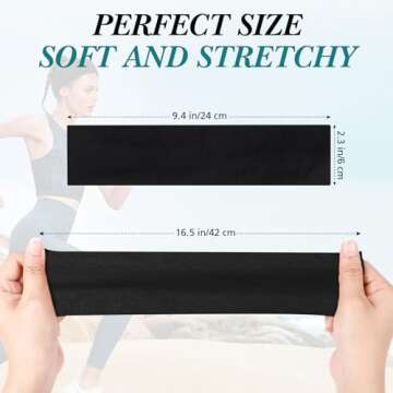 Hishexin Headbands for Women Non Slip, Stretchy Sweat Headband for Workout Yoga Running, Head Bands for Women's Hair - 8 Pack (Black White Grey)