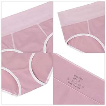 KOJOOIN Women's High Waist Cotton Athletic Underwear in 3-Pack