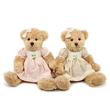Cute 2-Pack Teddy Bear Stuffed Animals - Perfect Couple Gift & Cuddly Companions