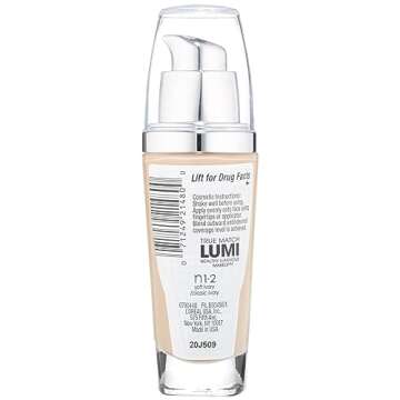 L'Oreal Paris True Match Lumi Healthy Luminous Makeup, N1-2 Soft Ivory Classic Ivory , 1 fl; oz.