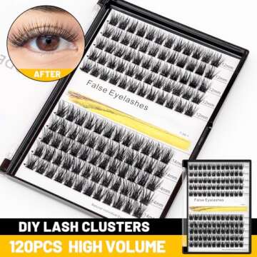 Bodermincer 120 Clusters 10mm+12mm/12mm+14mm/14mm+16mm Mixed Wide Cluster False Eyelash Individual Cluster EyeLashes Grafting Fake False Eyelashes Eyelash Extension (Black 12mm+14mm Mixed)