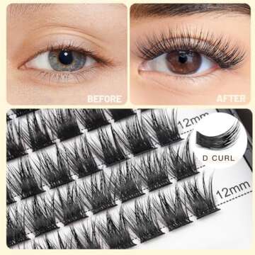 Bodermincer 120 Clusters 10mm+12mm/12mm+14mm/14mm+16mm Mixed Wide Cluster False Eyelash Individual Cluster EyeLashes Grafting Fake False Eyelashes Eyelash Extension (Black 12mm+14mm Mixed)