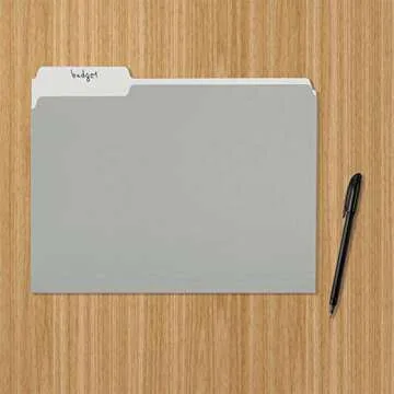 Amazon Basics File Folders, Letter Size, 1/3 Cut Tab, Gray, 36-Pack