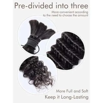 Premium 18 Inch Deep Wave Human Braiding Hair Bulk