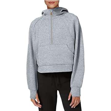 Soft Fleece Lined Half Zip Pullover for Women
