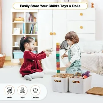 4 Stackable Storage Bins with Bamboo Lids for All Spaces