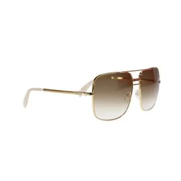 Celine Unisex Sunglasses CL41808 J5G Gold With Brown Lens Square 61mm Authentic