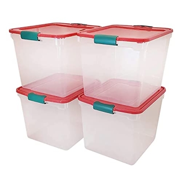 HOMZ Clear Stackable Holiday Storage 4 Pack