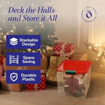 HOMZ Clear Stackable Holiday Storage 4 Pack