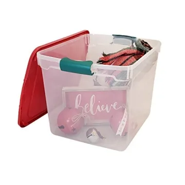 HOMZ Clear Stackable Holiday Storage 4 Pack