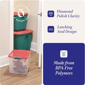 HOMZ Clear Stackable Holiday Storage 4 Pack