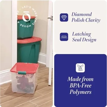 HOMZ Clear Stackable Holiday Storage 4 Pack