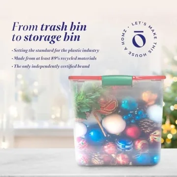 HOMZ Clear Stackable Holiday Storage 4 Pack