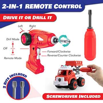 Lil Builders RC Fire Truck Building Toys for Kids