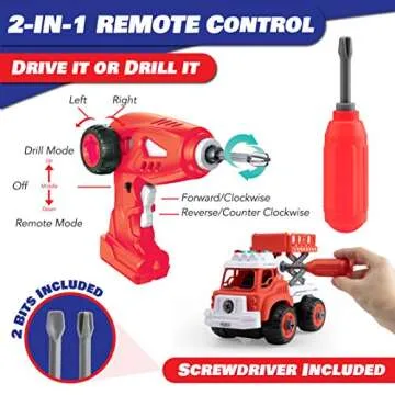 Lil Builders RC Fire Truck Building Toys for Kids