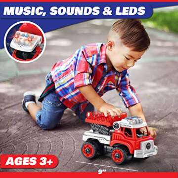 Lil Builders RC Fire Truck Building Toys for Kids