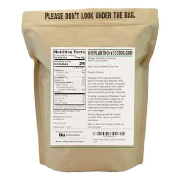 Anthony's Organic Wheatgrass Powder - 8 oz, Whole Leaf, USA Grown, Gluten Free, Vegan, Non-GMO